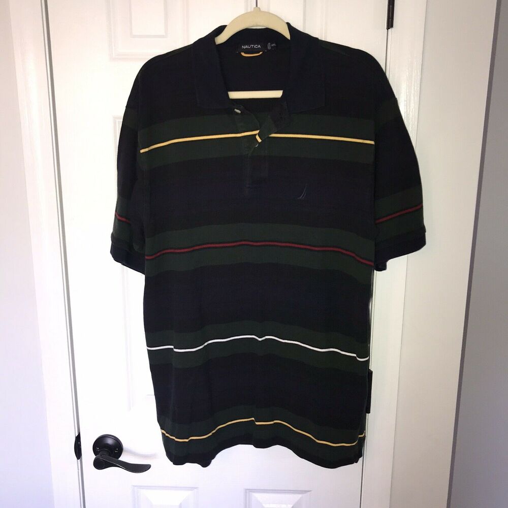 Nautica Polo Striped Color Block XXL Pique